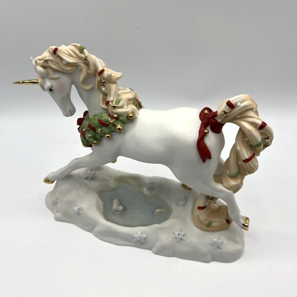 Princeton Gallery Yuletide Run Unicorn 2006 Christmas Holiday Horse - Picture 1 of 6
